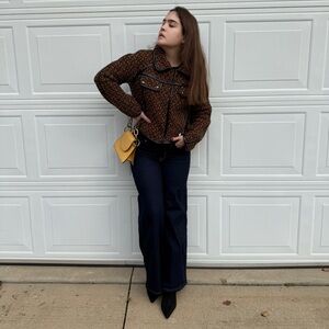Magaschoni Brown and Orange Tweed Jacket